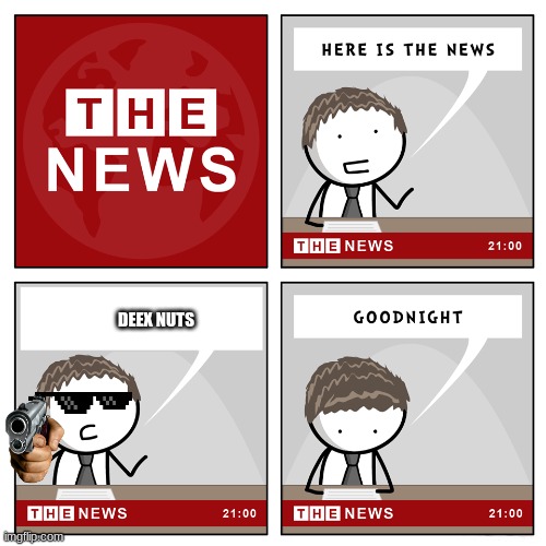 the news minor | DEEX NUTS | image tagged in the news | made w/ Imgflip meme maker