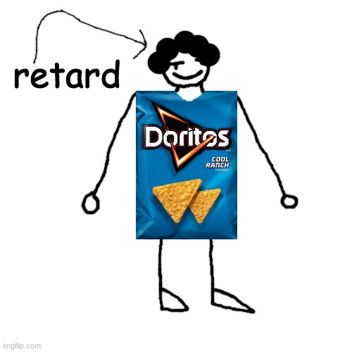 ripoff of bunni wearing the cheetos drip | retard | made w/ Imgflip meme maker