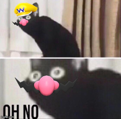 Wario knows he's gonna get shot by Olivia.mp3 | image tagged in oh no cat,wario dies,wario | made w/ Imgflip meme maker