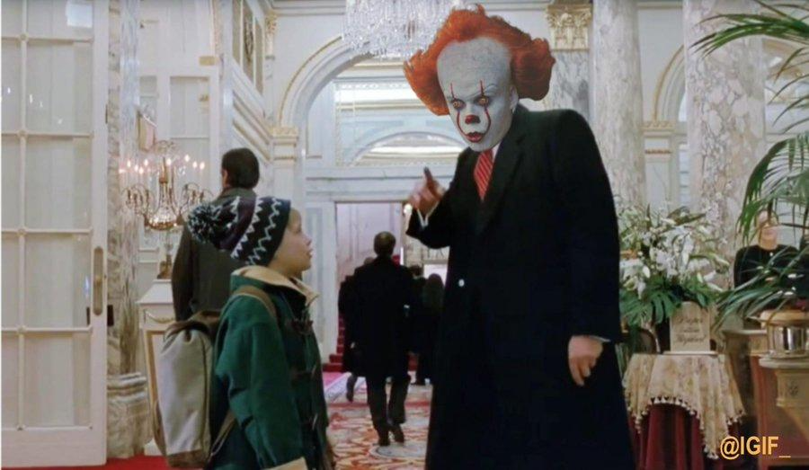 High Quality Trump Pennywise Clown Home Alone Blank Meme Template