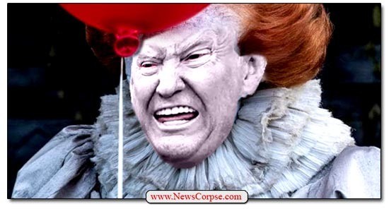Trump Pennywise clown evil red balloon Republican Blank Meme Template