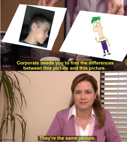 Elijah be looking a little funny | image tagged in memes,they're the same picture,elijah,phineas and ferb,hey ferb | made w/ Imgflip meme maker