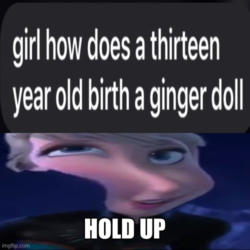 what happened here |  HOLD UP | image tagged in elsa | made w/ Imgflip meme maker