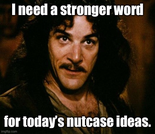 Inigo Montoya Meme | I need a stronger word for today’s nutcase ideas. | image tagged in memes,inigo montoya | made w/ Imgflip meme maker