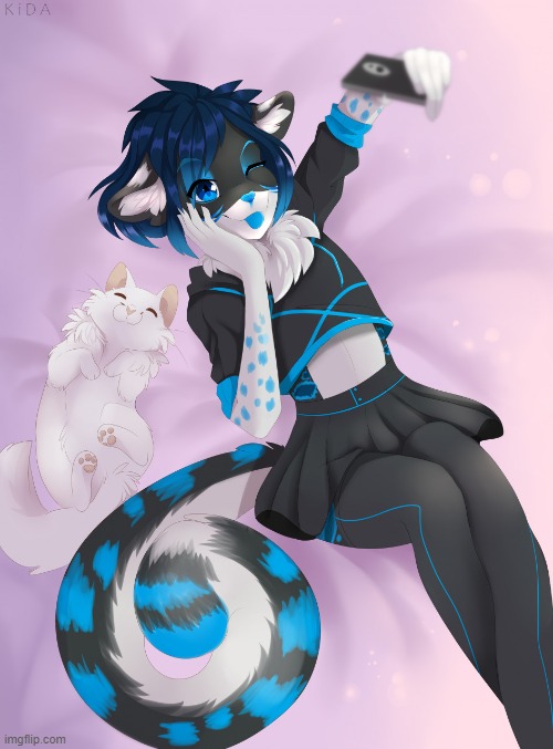 Vibin' (By K_I_D_A_original) | image tagged in furry,femboy,cute,adorable | made w/ Imgflip meme maker