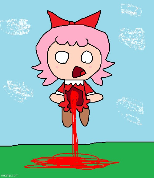 The End Of Ribbon (OLD PICTURE) | image tagged in ribbon,kirby,gore,blood,funny,cute | made w/ Imgflip meme maker