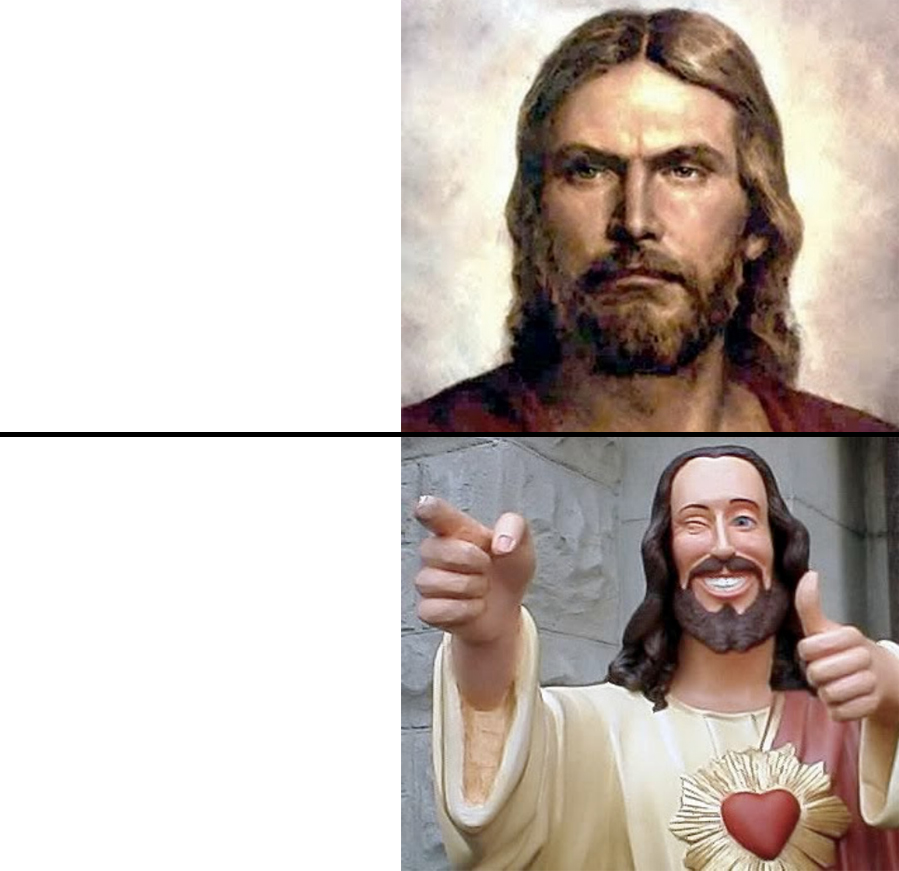 Jesus No - Yes Blank Meme Template