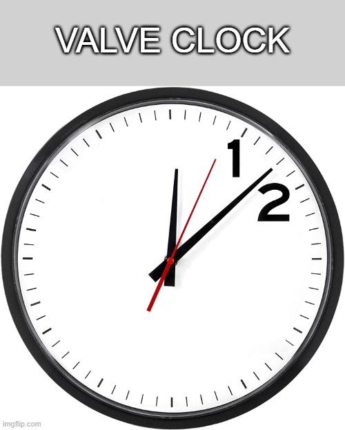 1, 2, | VALVE CLOCK | image tagged in valve,memes,funny | made w/ Imgflip meme maker