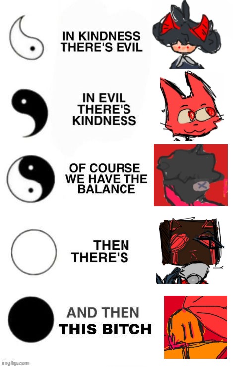 just this with a few of my ocs | image tagged in which one are you ying and yang | made w/ Imgflip meme maker