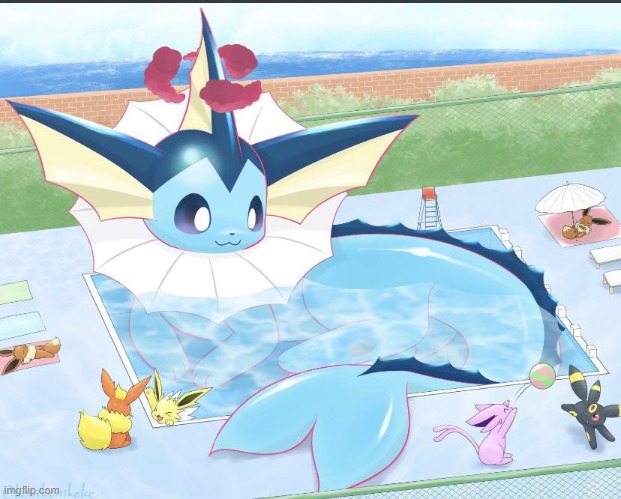 Eeveelution pool party | made w/ Imgflip meme maker