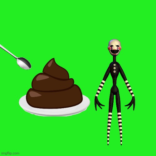 The puppet eats his favorite dish (Puppet Shit-Eater) | image tagged in memes,blank transparent square,the puppet | made w/ Imgflip meme maker