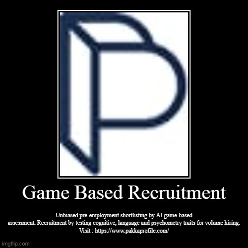 Game Based Recruitment | Unbiased pre-employment shortlisting by AI game-based assessment. Recruitment by testing cognitive, language and ps | image tagged in funny,demotivationals | made w/ Imgflip demotivational maker