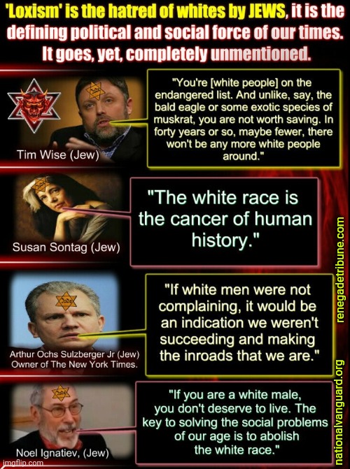 HATRED OF WHITES BY JEWS. JEWS ARE NOT WHITES/EUROPEANS Blank Meme Template