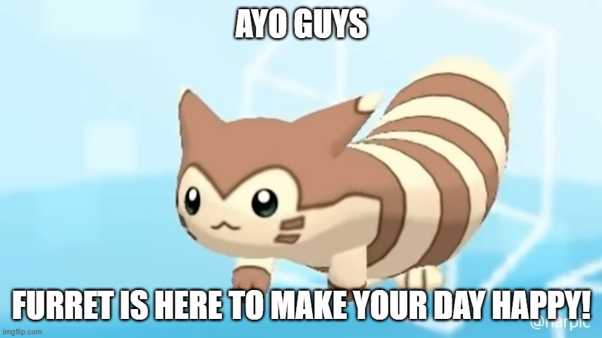 Happy friday! | AYO GUYS; FURRET IS HERE TO MAKE YOUR DAY HAPPY! | image tagged in furret walcc | made w/ Imgflip meme maker