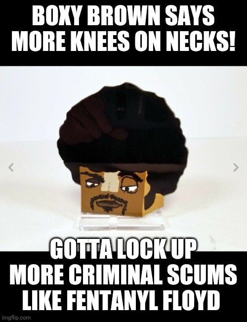 BOXY BROWN SAYS MORE KNEES ON NECKS! GOTTA LOCK UP MORE CRIMINAL SCUMS LIKE FENTANYL FLOYD | made w/ Imgflip meme maker