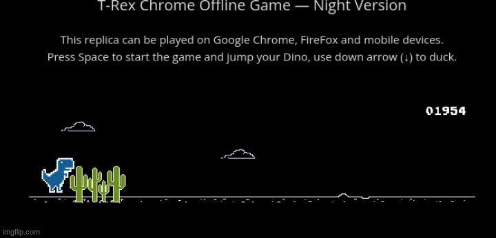 T-Rex Chrome Offline Game - Night Version