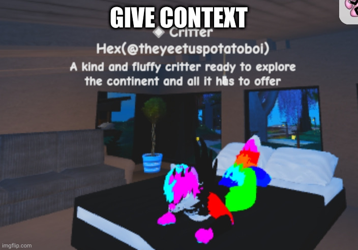 Hex is watching Nickelodeon at 5am | GIVE CONTEXT | image tagged in hex is watching nickelodeon at 5am | made w/ Imgflip meme maker