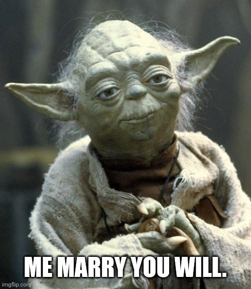 yoda | ME MARRY YOU WILL. | image tagged in yoda | made w/ Imgflip meme maker