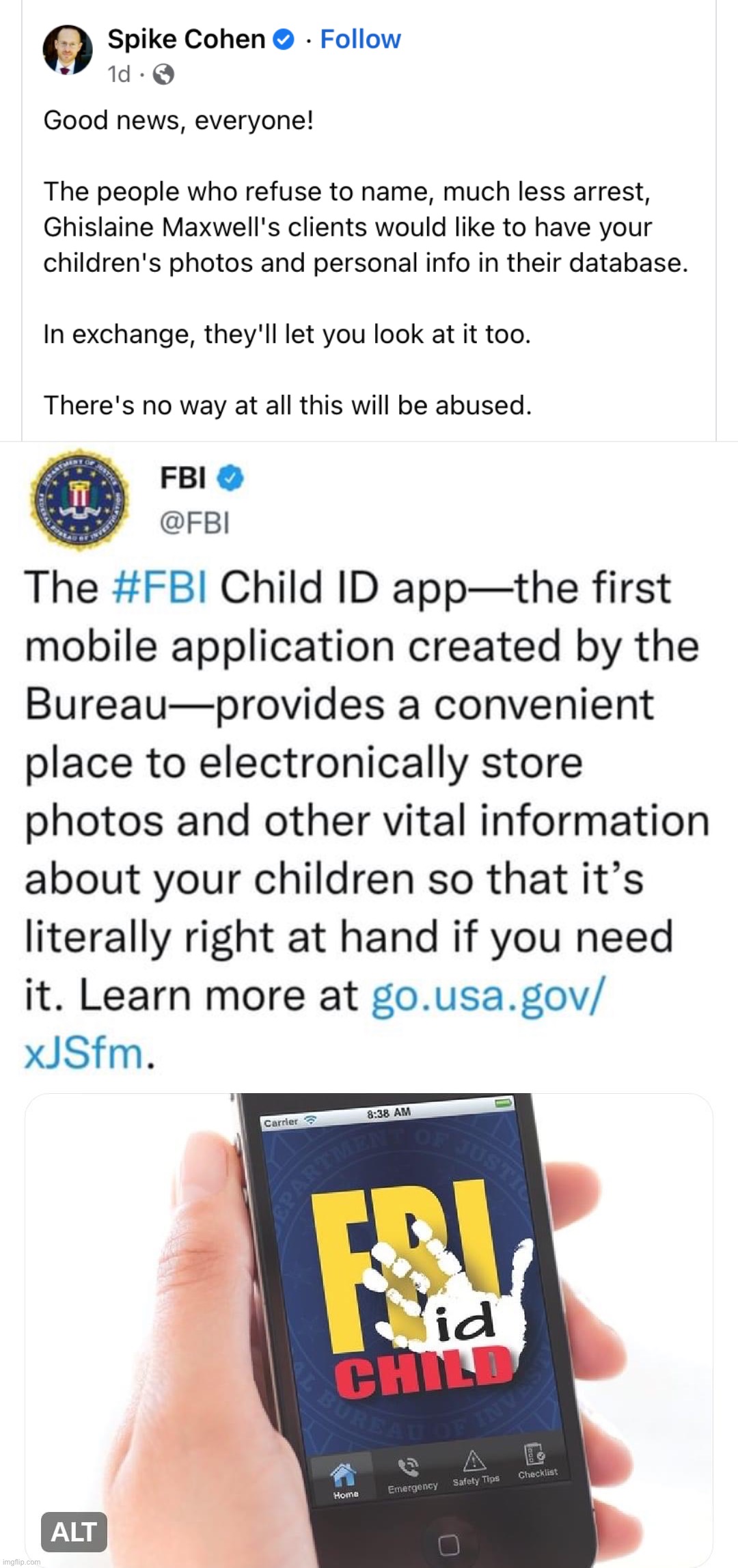 Wow, this app looks really helpful — thank you, FBI @ IMGFLIP_PRESIDENTS, for working around the clock to keep our children safe | image tagged in fbi,bruh,boi,chad,based,cringe | made w/ Imgflip meme maker