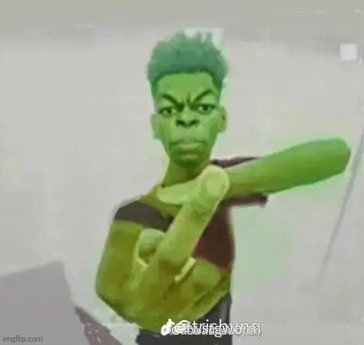 beast boy middle finger | image tagged in beast boy middle finger | made w/ Imgflip meme maker