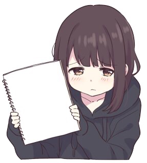 High Quality Menhera chan holding sign Blank Meme Template
