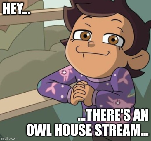 TOH | HEY... ...THERE'S AN OWL HOUSE STREAM... | image tagged in smug little luz | made w/ Imgflip meme maker