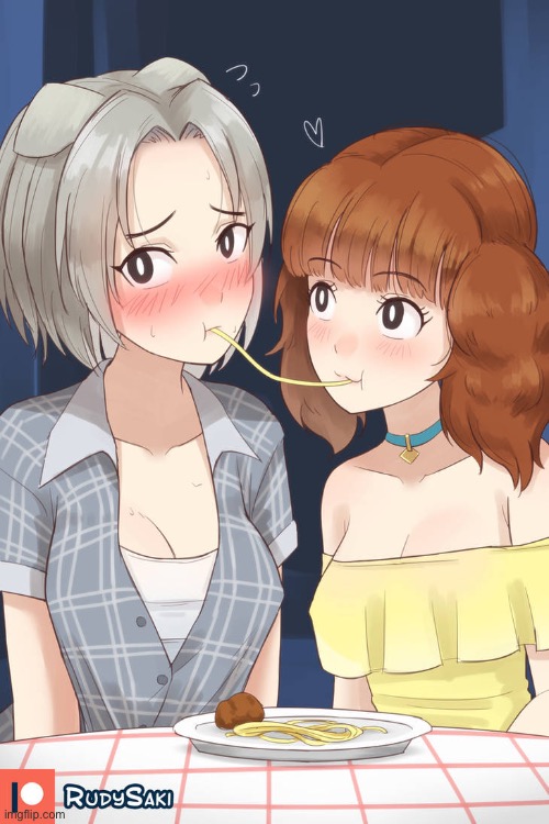 Lady and the Tramp as Lesbian Humans | made w/ Imgflip meme maker