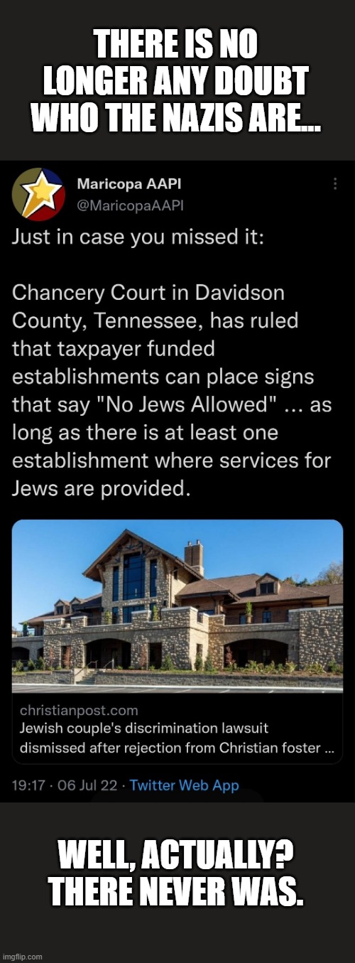 Republicans have no excuse. | THERE IS NO LONGER ANY DOUBT WHO THE NAZIS ARE... WELL, ACTUALLY? THERE NEVER WAS. | image tagged in unbridled rage,racists,nazi party,red state,evil,second holocaust | made w/ Imgflip meme maker