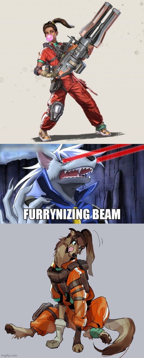this is kinda cursed (art is by @Eleckratom on twitter) | image tagged in furrynizing beam | made w/ Imgflip meme maker