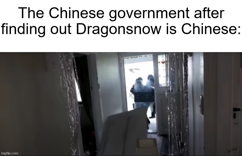 DONG | The Chinese government after finding out Dragonsnow is Chinese: | made w/ Imgflip meme maker