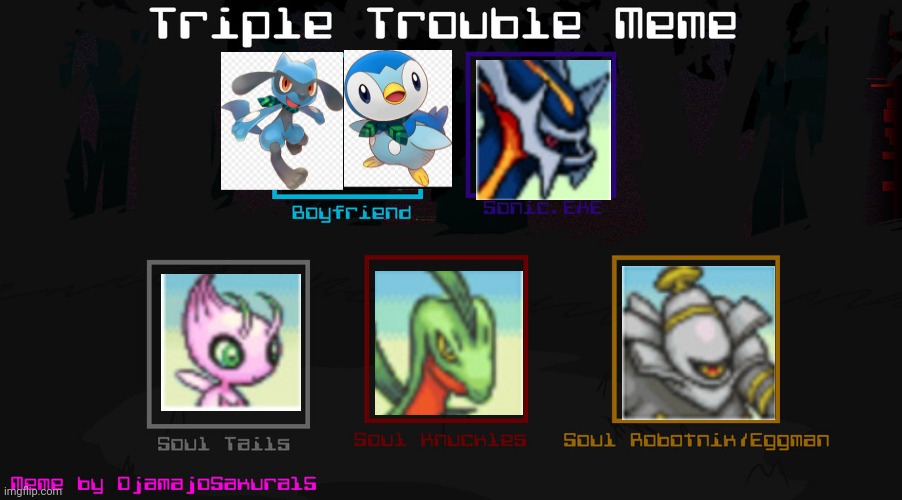 Triple Explorers (PMDxFNF) Edition | image tagged in fnf triple trouble template,pokemon,pokemon memes,fnf custom week,fnf | made w/ Imgflip meme maker