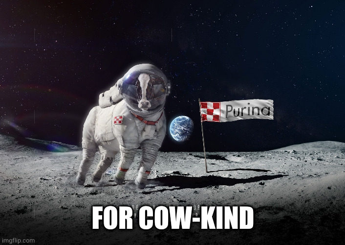 Cow on Da Moon | FOR COW-KIND | image tagged in cow on da moon | made w/ Imgflip meme maker