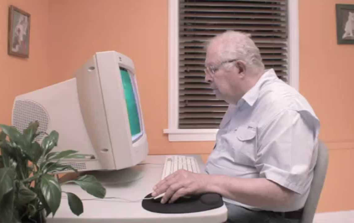 Old Man Computer Blank Meme Template