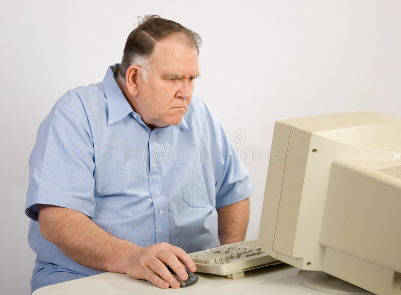 High Quality Old man angry computer elderly Blank Meme Template