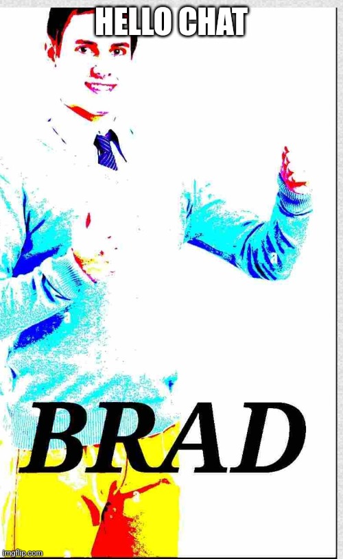 Brad | HELLO CHAT | image tagged in brad | made w/ Imgflip meme maker