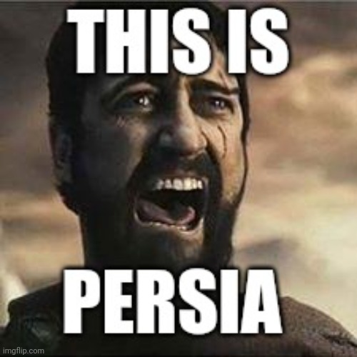 Sparta? NO! THIS. IS. PERSIA! | image tagged in sad sparta face,persia,sparta leonidas | made w/ Imgflip meme maker