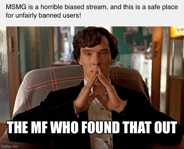 Nice job sherlock | THE MF WHO FOUND THAT OUT | image tagged in sherlock | made w/ Imgflip meme maker