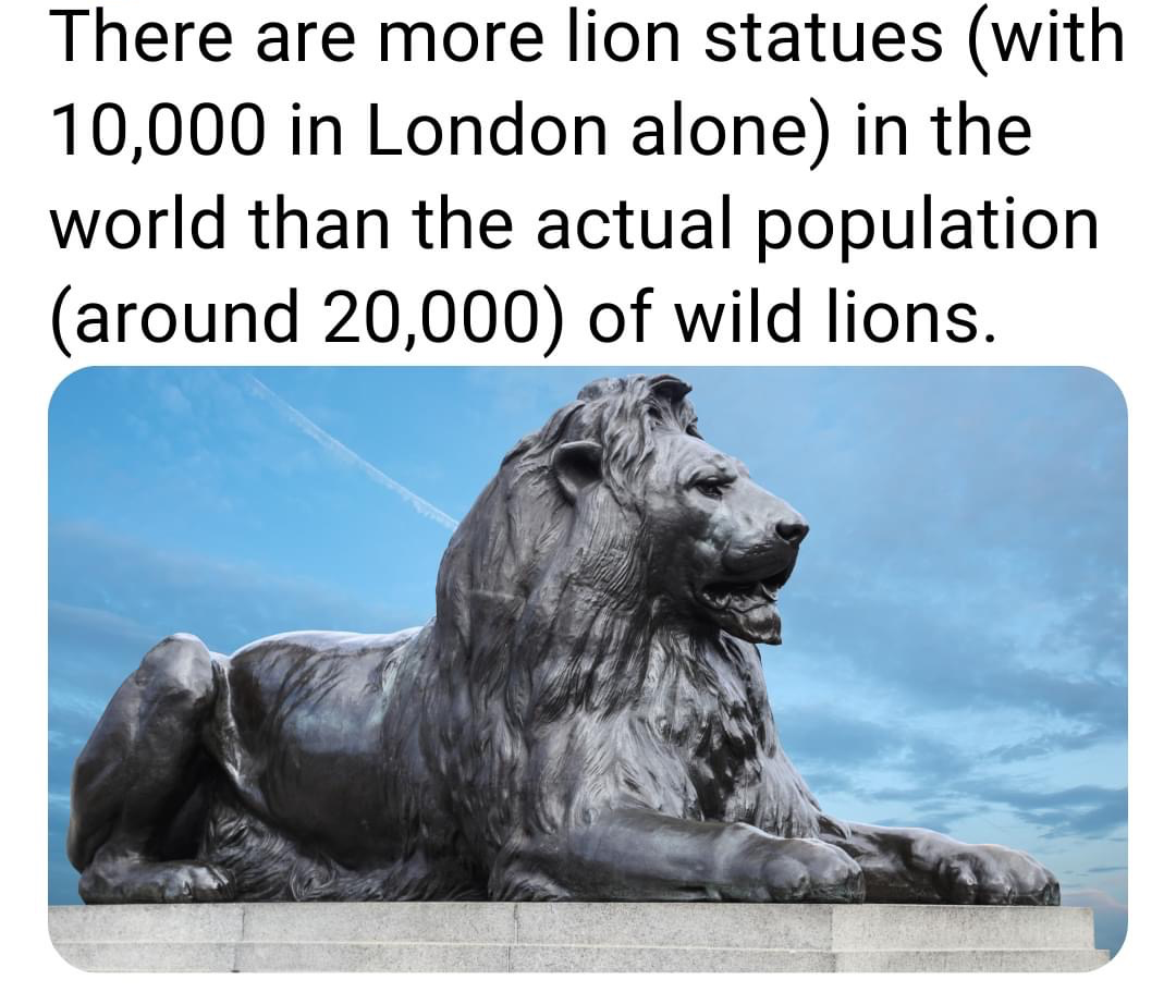 Lion statues Blank Meme Template