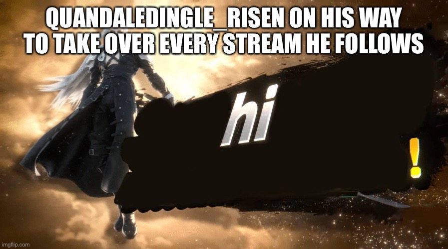 Dude took over the crusaders stream | QUANDALEDINGLE_RISEN ON HIS WAY TO TAKE OVER EVERY STREAM HE FOLLOWS | made w/ Imgflip meme maker