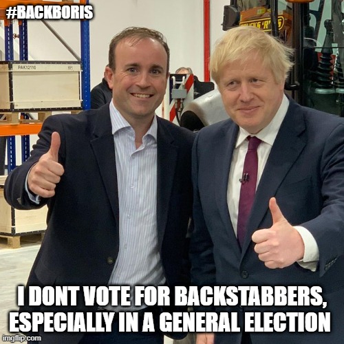 #BACKBORIS; I DONT VOTE FOR BACKSTABBERS, ESPECIALLY IN A GENERAL ELECTION | made w/ Imgflip meme maker