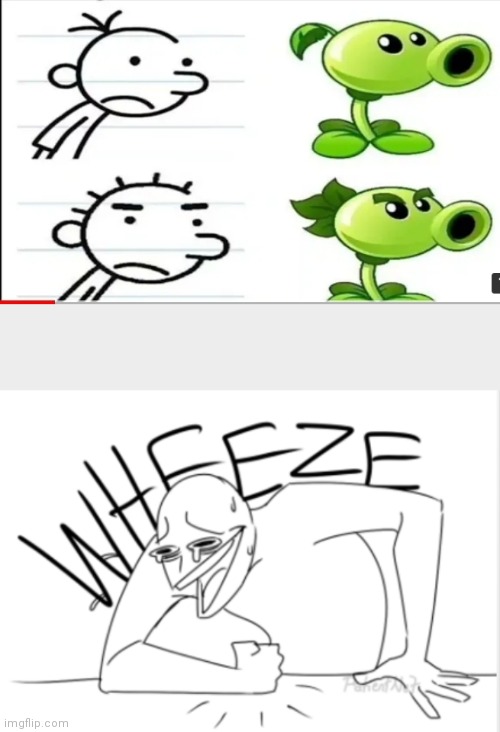 Funny image | image tagged in wheeze,plants vs zombies,diary of a wimpy kid | made w/ Imgflip meme maker