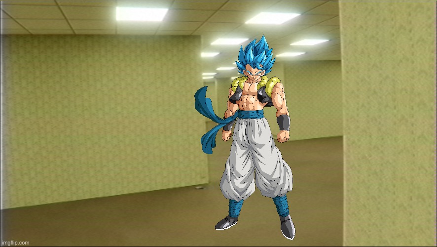 This is what you get for breaking through dimensions | image tagged in dbs,gogeta,super broly movie,the backrooms | made w/ Imgflip meme maker