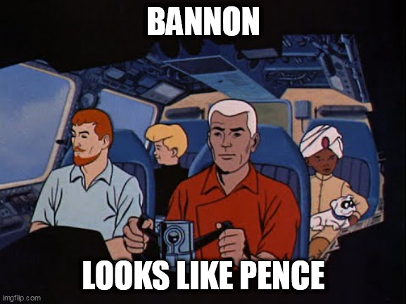 Johnny Quest | BANNON; LOOKS LIKE PENCE | image tagged in bannon,pence | made w/ Imgflip meme maker