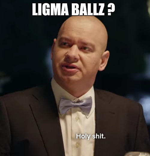 Holy shit | LIGMA BALLZ ? | image tagged in holy shit | made w/ Imgflip meme maker