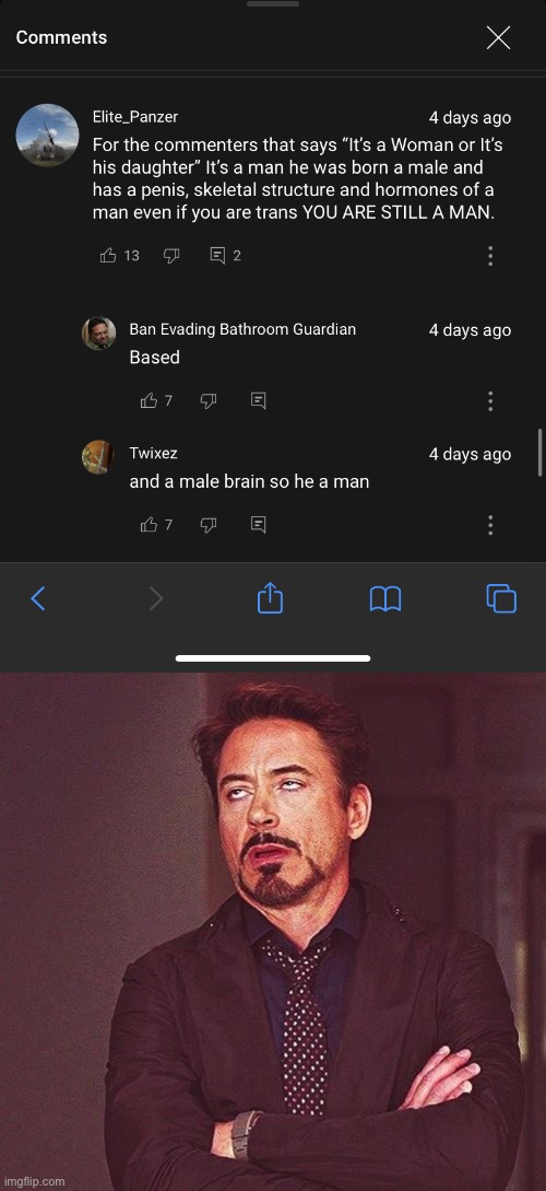 Obviously confused people spotted on YouTube | image tagged in robert downey jr annoyed,youtube,youtube comments,political meme,why are you reading the tags | made w/ Imgflip meme maker