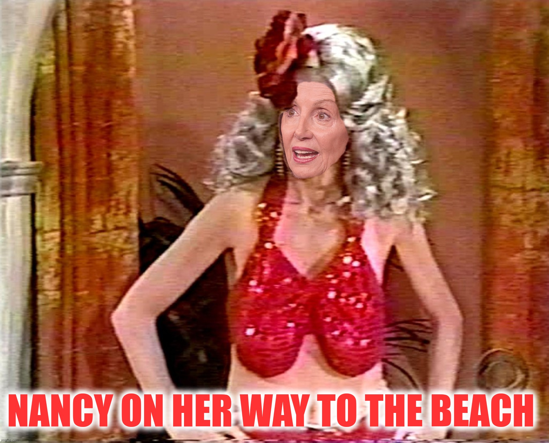 NANCY ON HER WAY TO THE BEACH | made w/ Imgflip meme maker