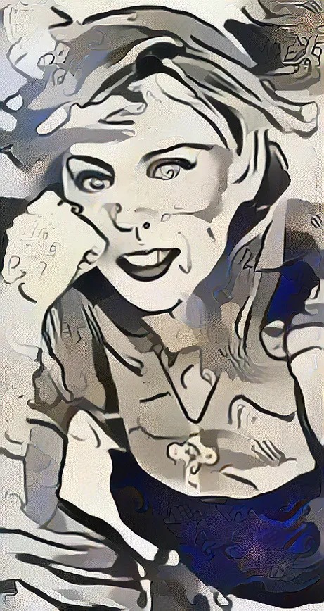 Kylie black & white AI art Blank Meme Template