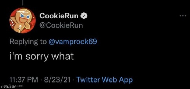 Cookie Run Twitter I'm sorry what | image tagged in cookie run twitter i'm sorry what | made w/ Imgflip meme maker