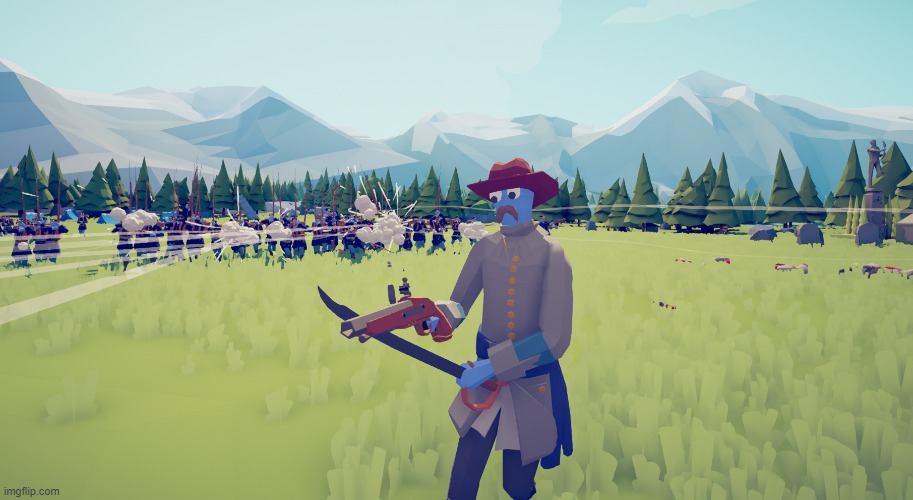 Confederate Captain Jonathan Humboldt (18th Mississippi) switches sides in the middle of a battle, 1862 (colorized) | made w/ Imgflip meme maker