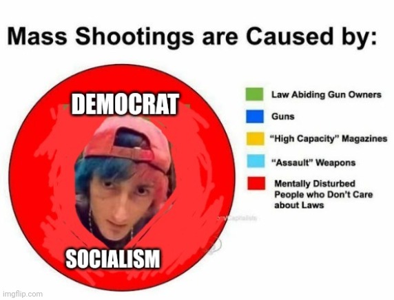 Spree shootings caused by Democrat Socialism | image tagged in democrat | made w/ Imgflip meme maker
